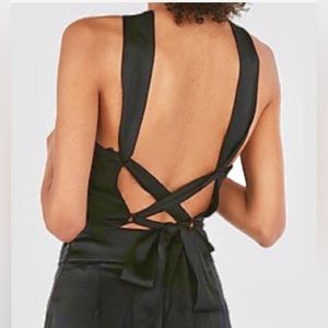 NWT Express Twist Halter Tie Back Lace Up Back Top